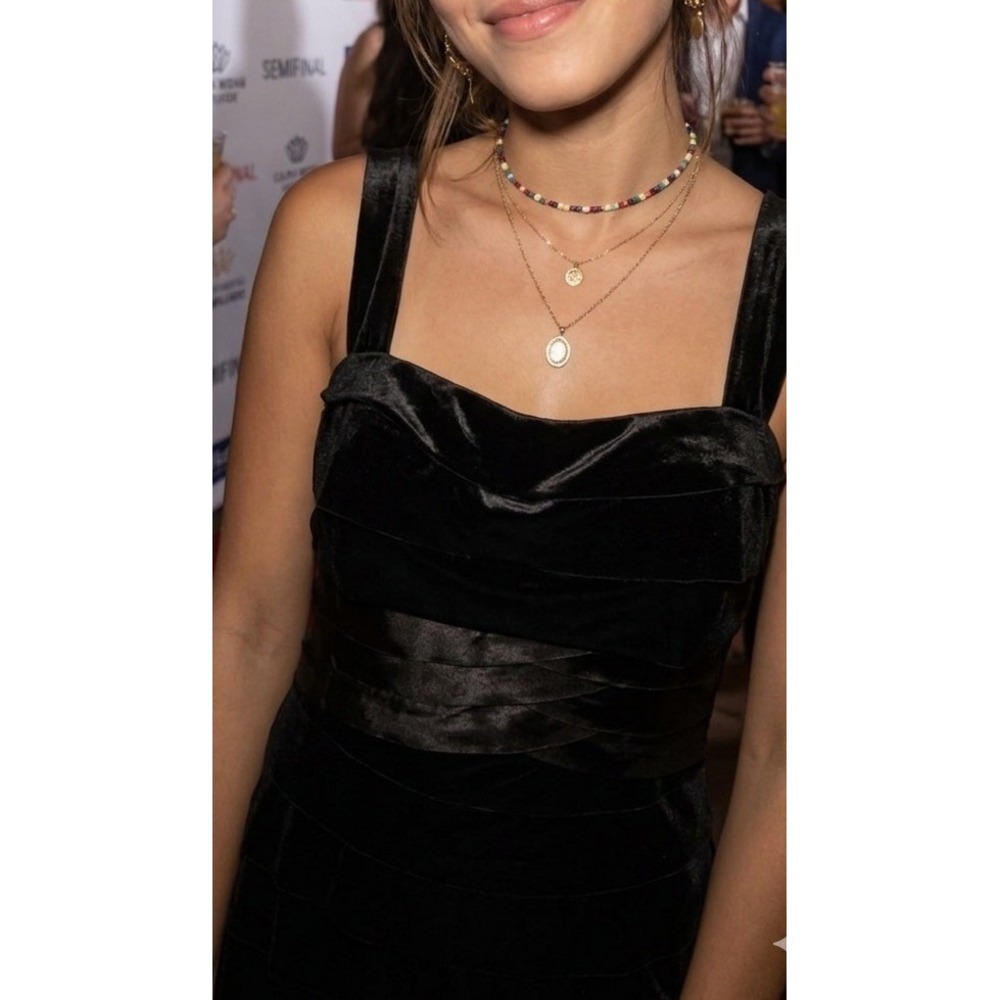 Velvet Cocktail Dress 14 Jessica H Black Teeted Sleeveless Retro Classic Siren
